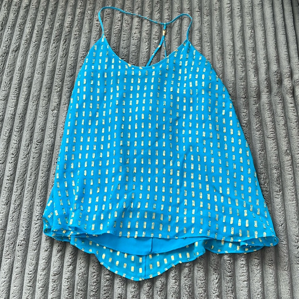 Lilly Pulitzer Blue and Gold T-Back Camisole